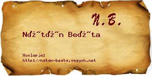 Nátán Beáta névjegykártya