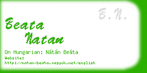 beata natan business card
