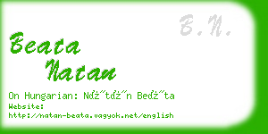 beata natan business card